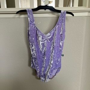 large purple velvet LUCKY LEO low back pinch front